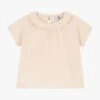 PETIT BATEAU Blouse Col Rond En Gaze De Coton | Beige -Petit Bateau 4163461