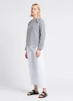 PETIT BATEAU Tee-shirt Col Rond à Rayures En Coton | Noir -Petit Bateau 4175711