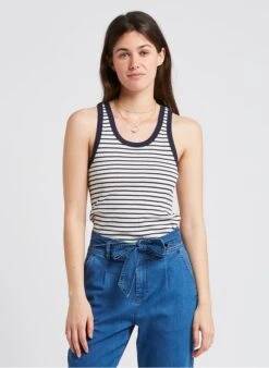 PETIT BATEAU Débardeur Droit Col Rond En Coton à Rayures | Noir