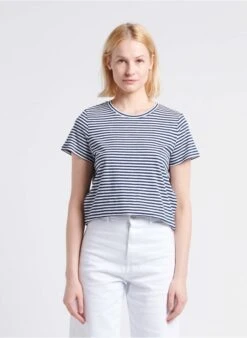 PETIT BATEAU Tee-shirt Col Rond à Rayures En Coton | Bleu