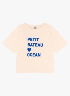 PETIT BATEAU Tee-shirt Col Rond à Rayures En Coton | Beige -Petit Bateau 4181344