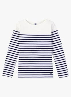 PETIT BATEAU Tee-shirt Col Bateau Marinière En Coton | Noir -Petit Bateau 4181351