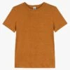 PETIT BATEAU Tee-shirt Col Rond En Lin | Orange -Petit Bateau 4181356