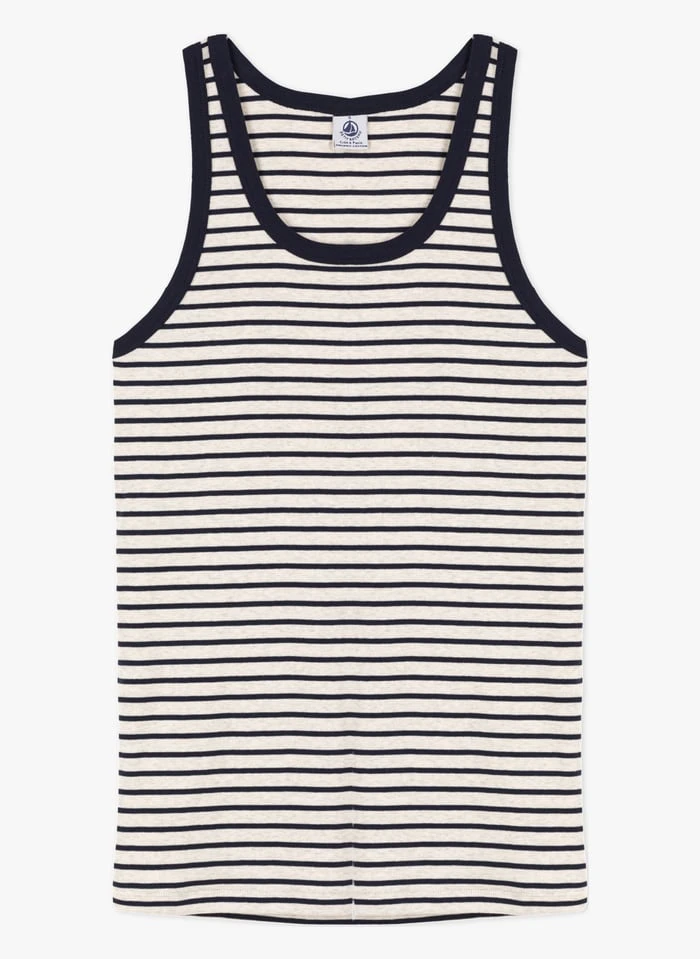 PETIT BATEAU Débardeur Droit Col Rond En Coton à Rayures | Noir 5 PETIT BATEAU Débardeur Droit Col Rond En Coton à Rayures | Noir – Image 3