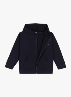 PETIT BATEAU Sweat Zippé à Capuche En Coton | Noir -Petit Bateau 4182158