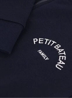 PETIT BATEAU Sweat Zippé à Capuche En Coton | Noir -Petit Bateau 4182160