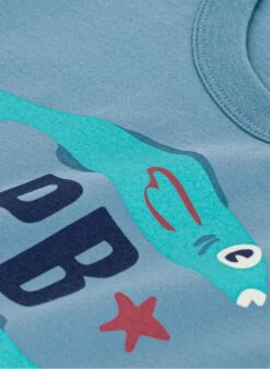 PETIT BATEAU Tee-shirt Col Rond Imprimé En Coton | Bleu -Petit Bateau 4182163