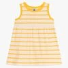 PETIT BATEAU Robe Courte En Maille Rayée En Coton Bio | Jaune 1 PETIT BATEAU Robe Courte En Maille Rayée En Coton Bio | Jaune -Petit Bateau 4182185
