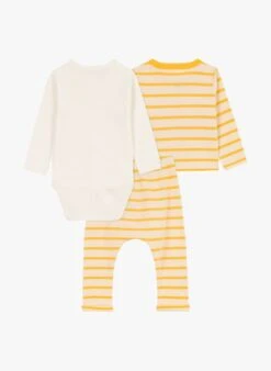 PETIT BATEAU Ensemble Pyjama Rayé Et Body En Coton | Jaune 6 PETIT BATEAU Ensemble Pyjama Rayé Et Body En Coton | Jaune -Petit Bateau 4182192