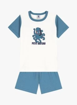 PETIT BATEAU Pyjama Imprimé En Coton | Bleu -Petit Bateau 4182195