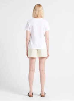 PETIT BATEAU Tee-shirt Col Rond En Lin | Blanc -Petit Bateau 4183249