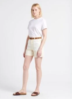 PETIT BATEAU Tee-shirt Col Rond En Lin | Blanc -Petit Bateau 4183250