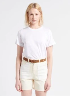 PETIT BATEAU Tee-shirt Col Rond En Lin | Blanc