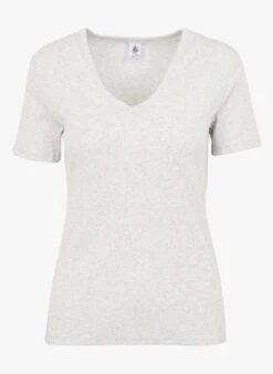 PETIT BATEAU Tee-shirt Col Rond En Coton | Gris