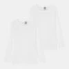 PETIT BATEAU Tee 2 Pack Unisex - T-Shirt À Manches Longues - White -Petit Bateau 706a742dd4104de6b389182f4d12bd91