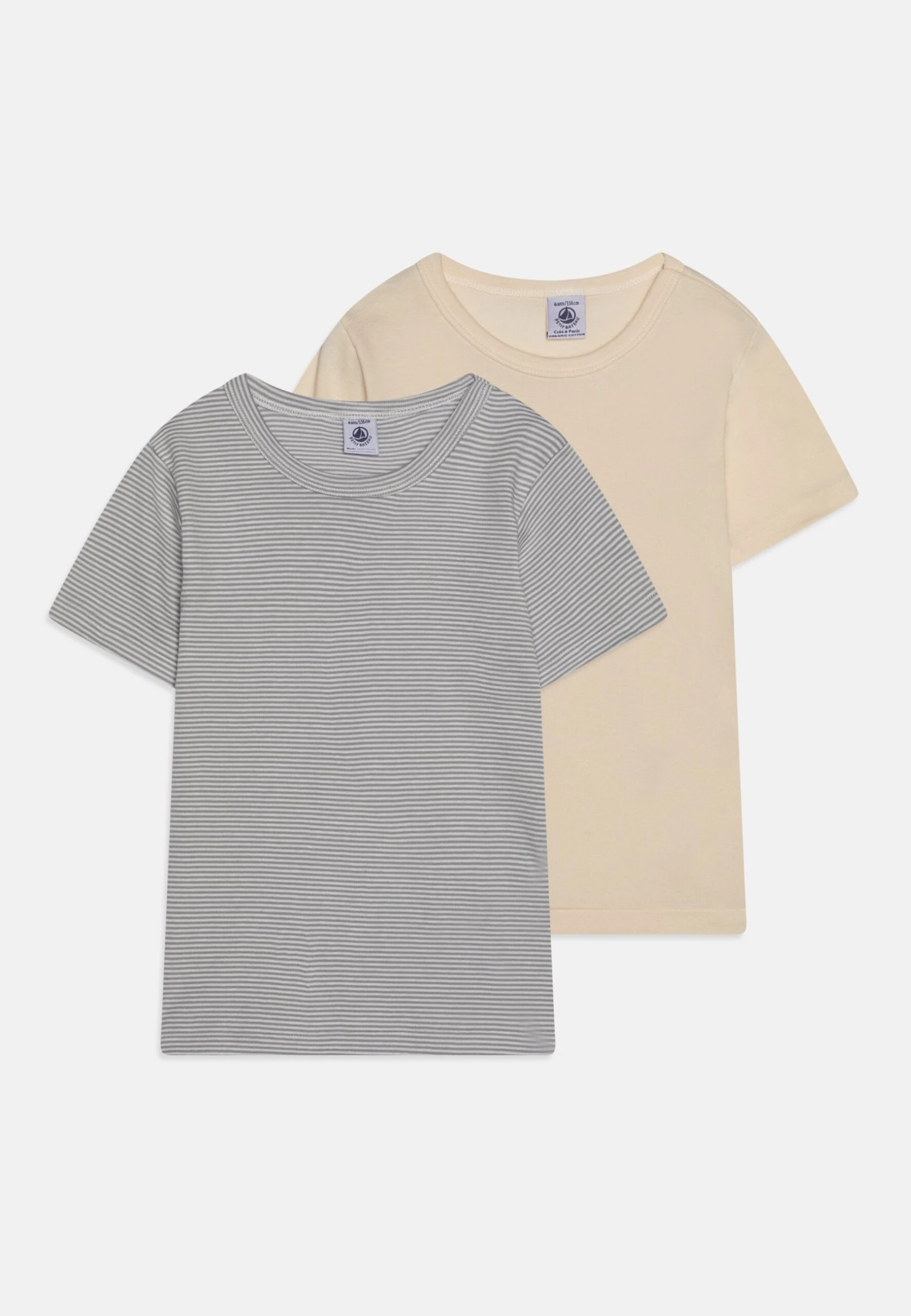 PETIT BATEAU Kids 2 Pack Unisex - T-Shirt Imprimé - Off-White/Grey 3 PETIT BATEAU Kids 2 Pack Unisex - T-Shirt Imprimé - Off-White/Grey