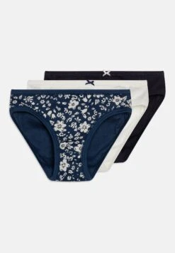 PETIT BATEAU Kids Culottes 3 Pack - Slip - White/Dark Blue