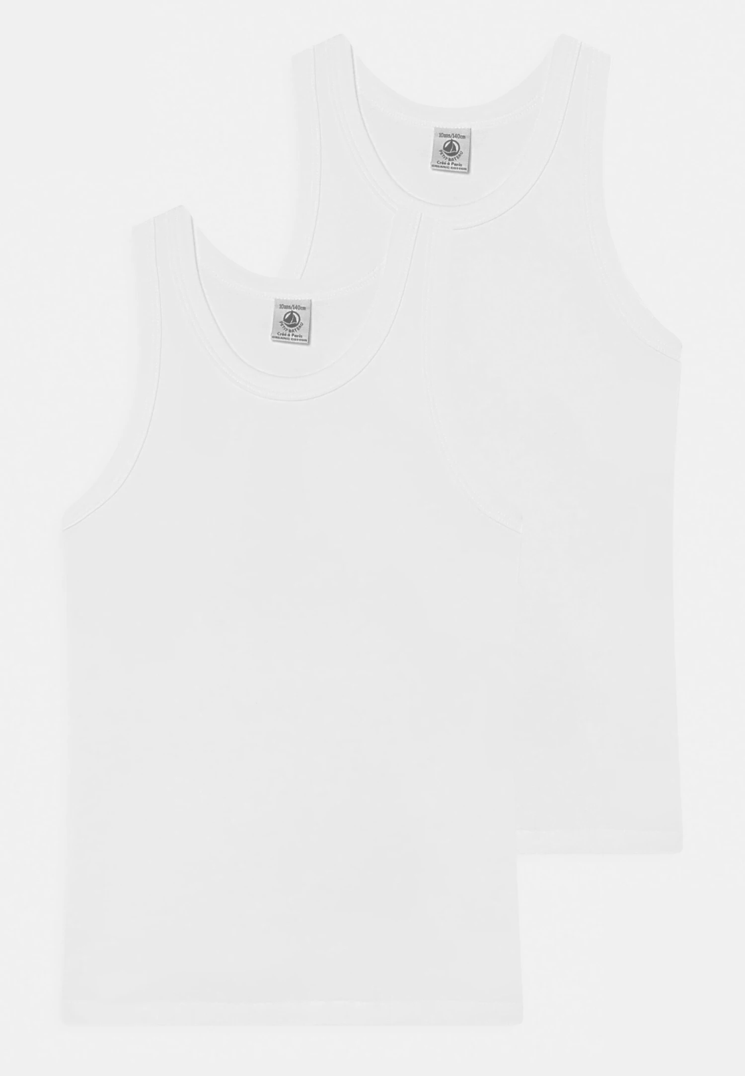 PETIT BATEAU Debardeurs 2 Pack Unisex - Caraco - White 3 PETIT BATEAU Debardeurs 2 Pack Unisex - Caraco - White