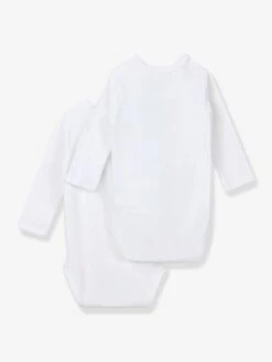 Petit Bateau 19 Lot De 2 Bodies Croisés Manches Longues Bébé Naissance En Coton Bio PETIT BATEAU