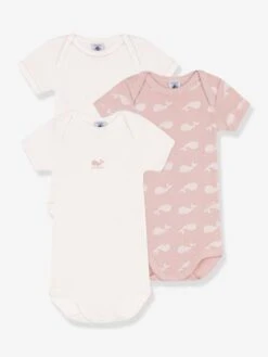 Petit Bateau -Petit Bateau lot de 3 bodies manches courtes baleines en coton petit bateau 1