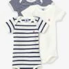 Lot De 3 Bodies Manches Courtes En Coton Bio PETIT BATEAU -Petit Bateau lot de 3 bodies manches courtes en coton bio petit bateau