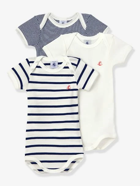Lot De 3 Bodies Manches Courtes En Coton Bio PETIT BATEAU 3 Lot De 3 Bodies Manches Courtes En Coton Bio PETIT BATEAU