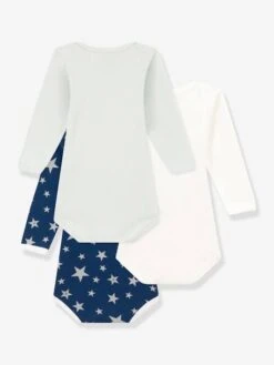 Petit Bateau -Petit Bateau lot de 3 bodies manches longues etoiles phosphorescentes petit bateau 1