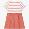 Robe Bi-matière En Gaze De Coton Et Jersey épais Bio Bébé - PETIT BATEAU -Petit Bateau robe bi matiere en gaze de coton et jersey epais bio bebe petit bateau