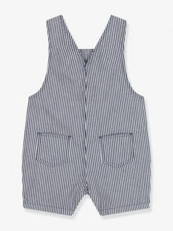 Salopette Courte En Toile Bébé PETIT BATEAU -Petit Bateau salopette courte en toile bebe petit bateau 3